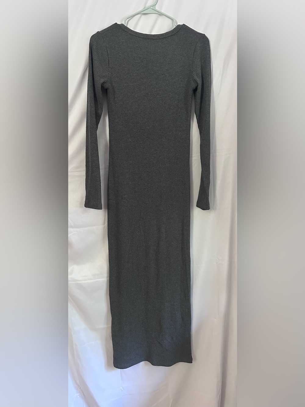 Zara Charcoal Ribbed Long Sleeve Maxi Dress - Picture 3 of 3